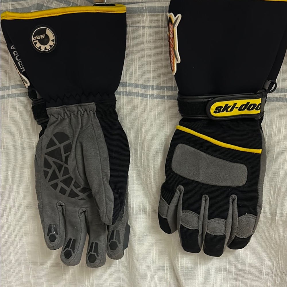 Black and Gray Protective Gloves with Reinforced Grip
